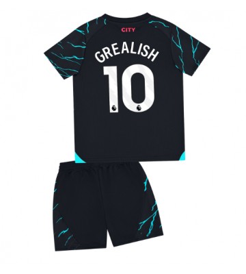 Manchester City Jack Grealish #10 Koszulka Trzecich Dziecięca 2023-24 Krótki Rękaw (+ Krótkie spodenki)